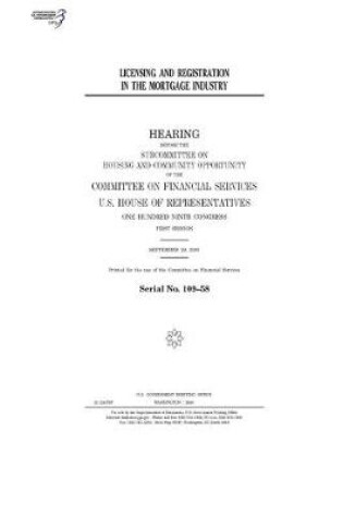 Cover of Licensing and registration in the mortgage industry