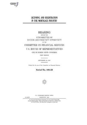 Cover of Licensing and registration in the mortgage industry