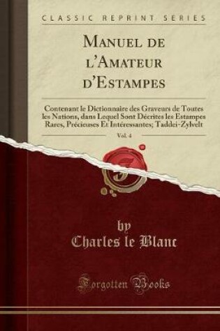 Cover of Manuel de l'Amateur d'Estampes, Vol. 4