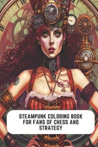 Cover of Steampunk Coloring Book for Fans of Chess and Strategy