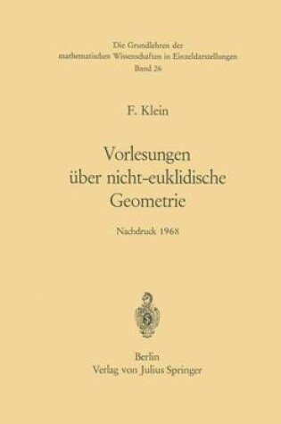 Cover of Vorlesungen Uber Nicht-Euklidische Geometrie