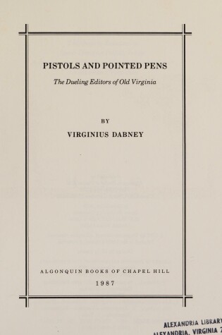 Cover of Pistols and Pointed Pens