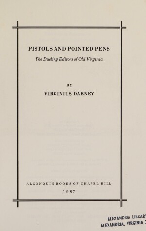 Book cover for Pistols and Pointed Pens