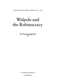 Book cover for Walpole and the Robinocracy