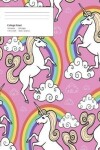 Book cover for Unicorn Pink Pattern Composition College Ruled Book (7.44 x 9.69) 200 pages V1