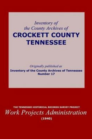 Cover of Inventory of the County Archives of Crockett County, Tennessee