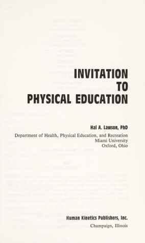 Cover of Invitation to Physical Education