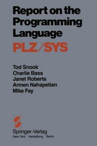 Cover of Report on the Programming Language PLZ/SYS