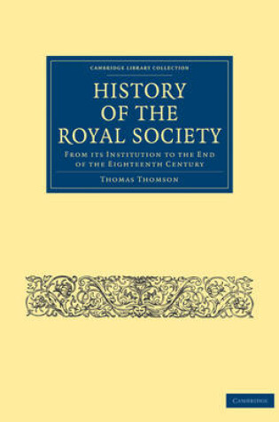 Cover of History of the Royal Society