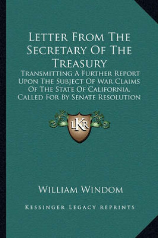 Cover of Letter from the Secretary of the Treasury Letter from the Secretary of the Treasury