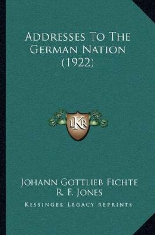 Cover of Addresses to the German Nation (1922)