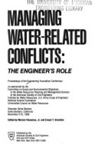 Cover of Managing Water-Related Conflicts