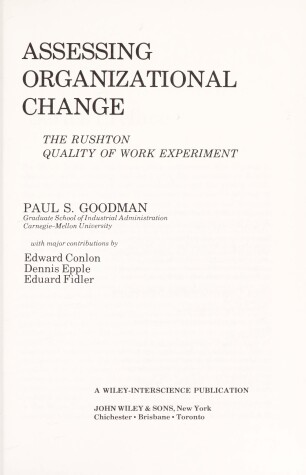 Cover of Assessing Organizational Change