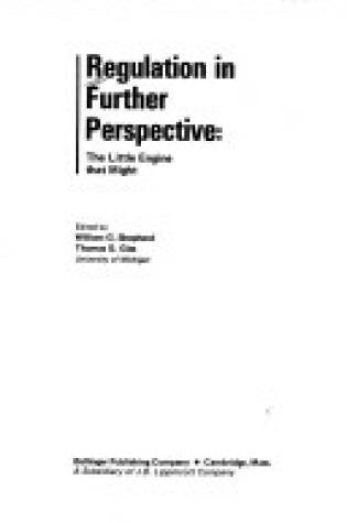 Cover of Regulation in Further Perspective