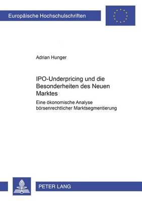 Cover of Ipo-Underpricing Und Die Besonderheiten Des Neuen Marktes