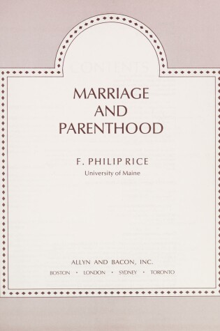 Cover of Marriage and Parenthood