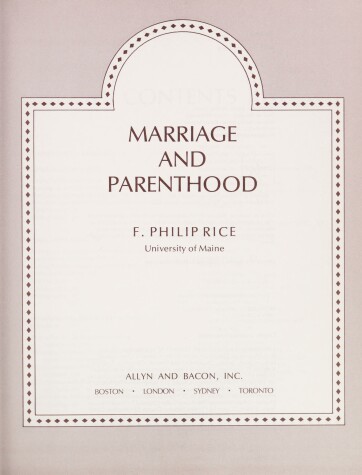 Book cover for Marriage and Parenthood