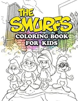 Book cover for The Smurfs Coloring Book for kids