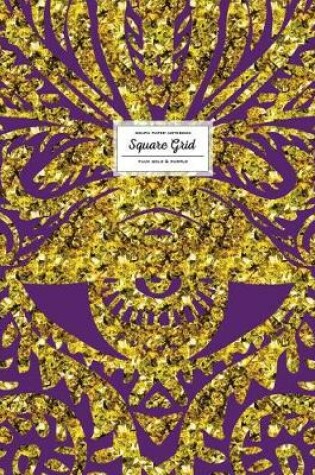 Cover of Graph Paper Notebook - Square Grid Journal. Faux Gold & Purple