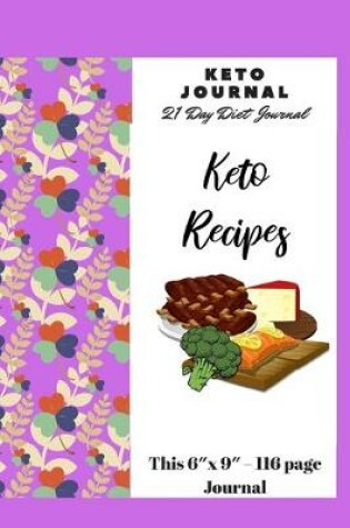 Cover of keto journal, 21 day diet journal with keto recipes