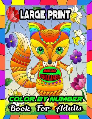 Book cover for Large Print Color by number book For Adults