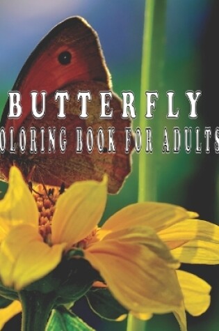 Cover of butterfly coloring book for adults