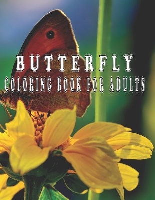 Book cover for butterfly coloring book for adults