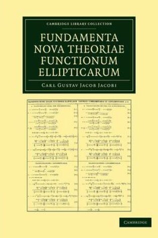 Cover of Fundamenta nova theoriae functionum ellipticarum