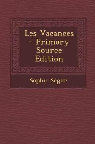 Cover of Les Vacances