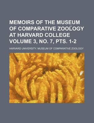 Book cover for Memoirs of the Museum of Comparative Zool Ogy at Harvard College Volume 3, No. 7, Pts. 1-2