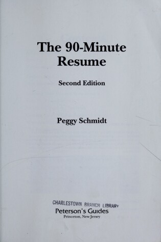 Cover of The 90-Minute Resume