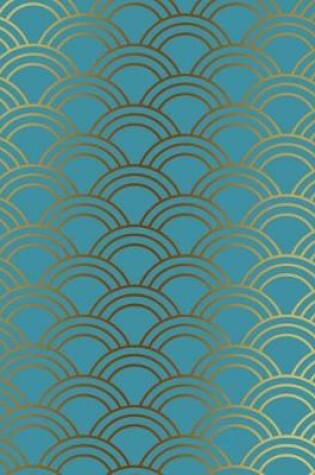 Cover of Modern Asian Art Gold Blue Turquoise Pattern Undated Planner