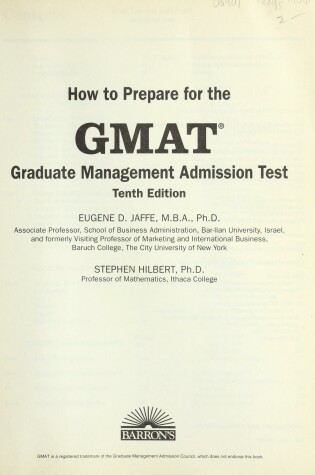 Cover of How to Prepare for the Gmat