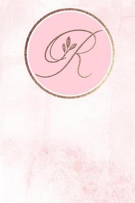Book cover for Monogram Journal Featuring Rose Gold Letter R
