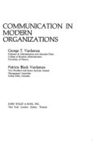 Cover of Communication in Modern Organizations