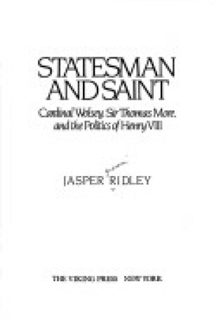 Cover of Statesman and Saint