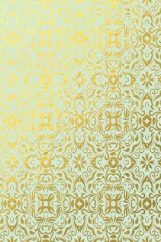 Cover of Gold Foil and Mint Green Floral Pattern Notebook