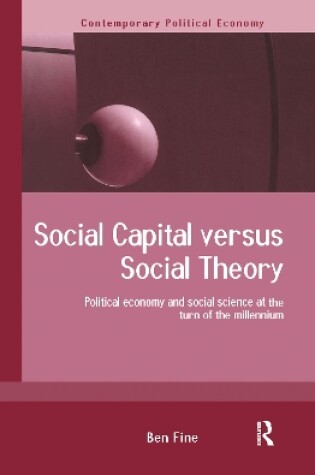 Cover of Social Capital Versus Social Theory