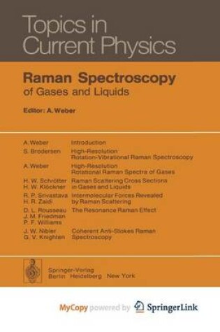 Cover of Raman Spectroscopy of Gases and Liquids