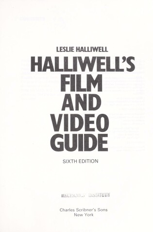 Cover of Halliwell's Film and Video Guide