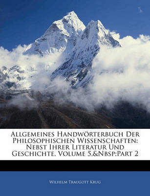 Book cover for Allgemeines Handwoerterbuch Der Philosophischen Wissenschaften