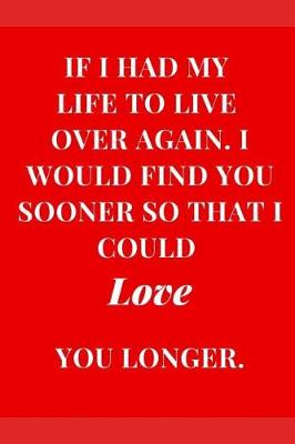 Book cover for If I Had My Life to Live Again. I Would Find You Sooner So That I Could Love You Longer.