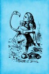 Book cover for Alice in Wonderland Journal - Alice and The Flamingo (Bright Blue)