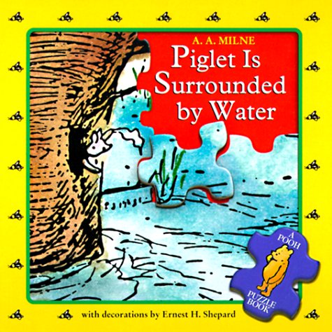 Book cover for Piglet Is Surrounded by Water, Pooh Puzzle Book