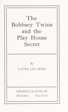 Book cover for Bobbsey Twins 00: Playhouse Secret