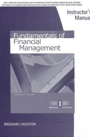 Cover of Fundamentals of Financial Management, Instructor's Manual