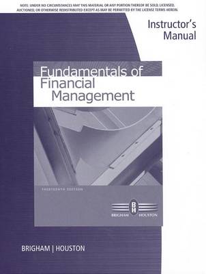 Book cover for Fundamentals of Financial Management, Instructor's Manual