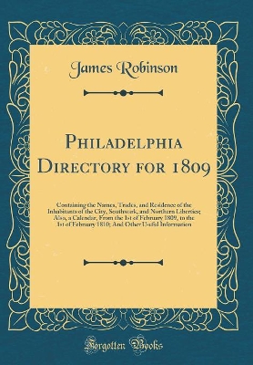Book cover for Philadelphia Directory for 1809