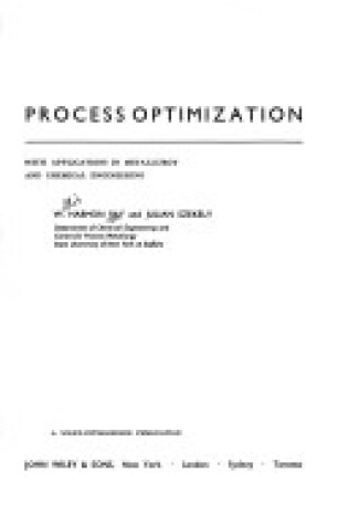 Cover of Process Optimization with Applications in Metallurgy and Chemical Engineering