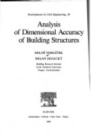 Cover of Analysis of Dimensional Accuracy of Building Structures